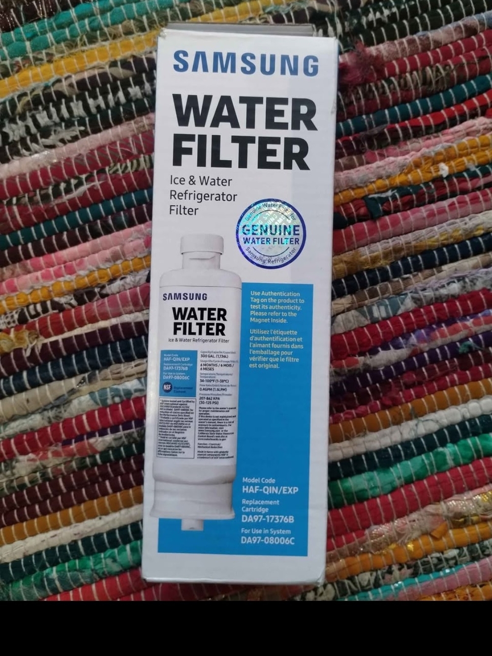 Samsung White and Blue Refrigerator Water Filter